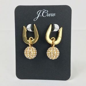 J. Crew Pavé Ball Huggie Hoop Earrings